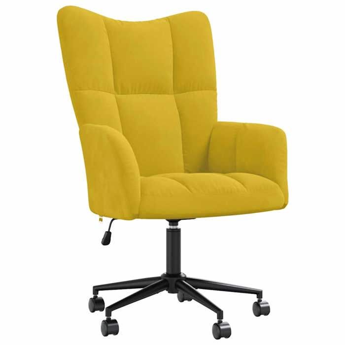NEUF 2026 CHIC Chaise de relaxation SWEETY Max. charge 110 kg Jaune moutarde Velours 61.5x69x(94.5-102) cm FF5148