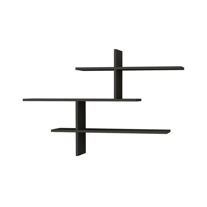 Étagère murale en bois Leo - 123 x 22 x 80 cm - Anthracite Étagère murale en bois Leo - 123 x 22 x 80 cm - Anthracite