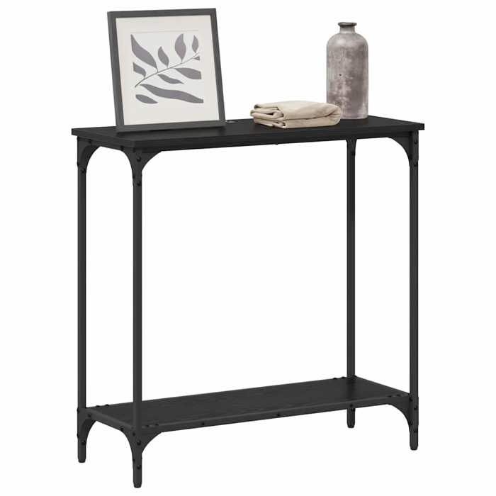Réduction - Table dEntrée Bout de Canapé Noir Meuble console Chêne noir 100 x 29 x 75 cm Bois dingénierie 03_55401078