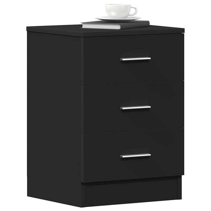 Petite Armoire de lit Noir - Lot de 2 Tables de chevet - minimaliste - noir - 38x35x56cm - Bois dingénierie 793 7211