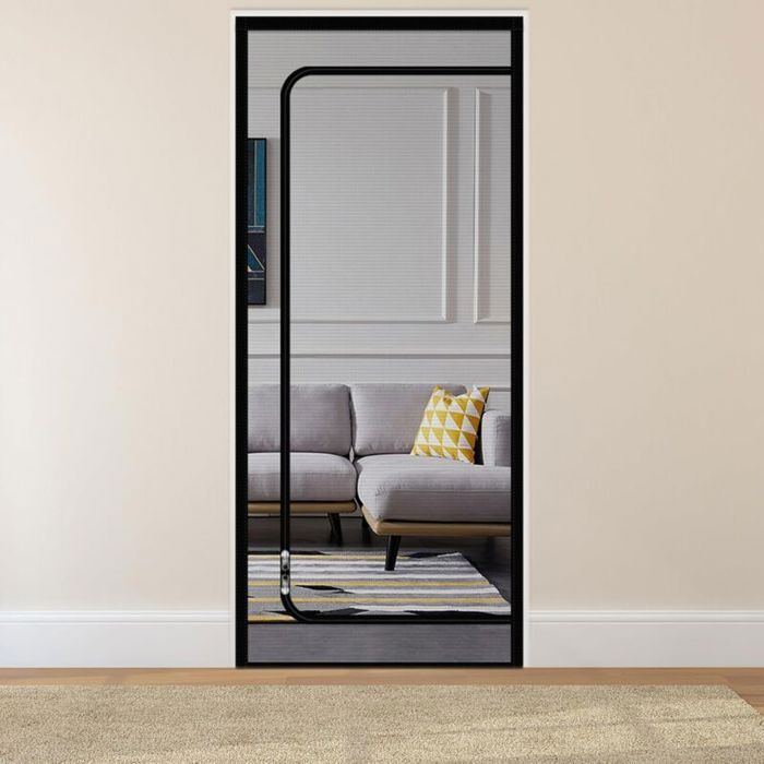 Moustiquaire noire pour chat 100 x 210 cm avec fermeture éclair et rideau en maille pour salon chambre cuisine terrasse
