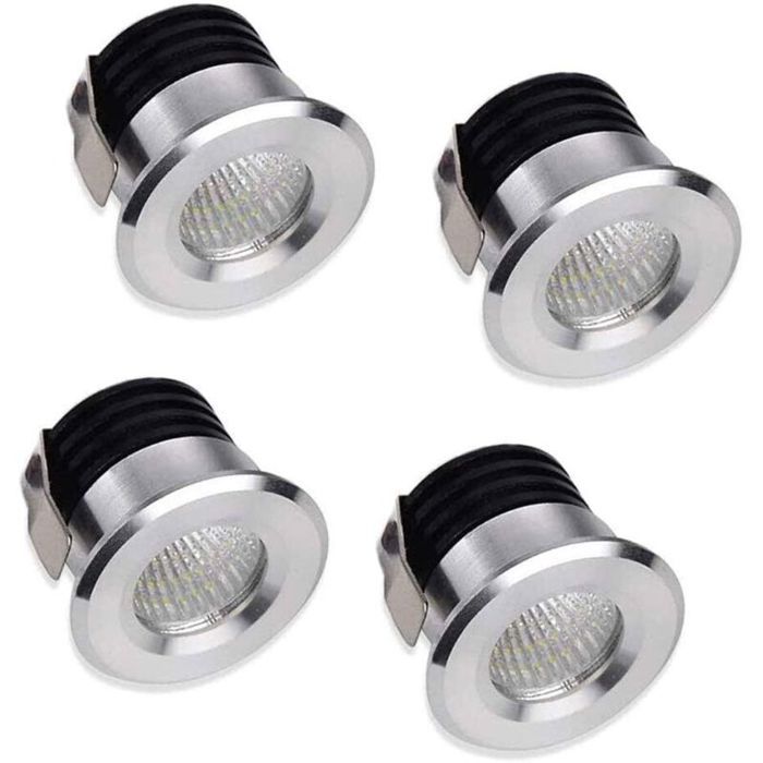 Mini spots LED encastrables - PZCC - PZCC - 3 W - Blanc chaud 3000K - Lot de 4