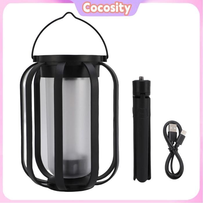 Lampe solaire à lanterne à énergie solaire avec capteur de lumière matériau ABS pour jardin patio cour terrasse allée