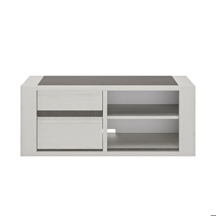 Meuble tv 1 porte effet bois chêne 140cm avec 2 tablettes Meuble tv 1 porte effet bois chêne 140cm avec 2 tablettes