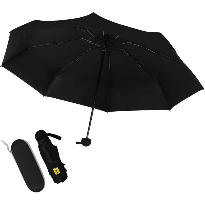 Mini Parapluie Pliant Avec ÉtuiParapluie De Voyage Compact Et LégerParapluie De Poche Avec Protection Uv Pour FemmesHommes Et