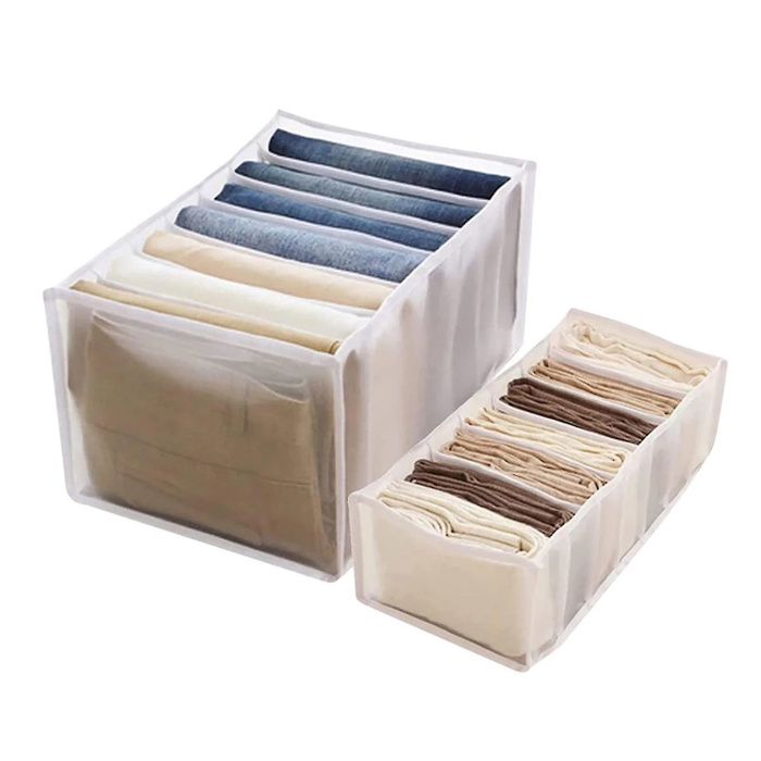 2 Organisateur de placard tiroir à vêtements boîte de rangement en filet 7 compartiments lavable pour leggings et jeans .