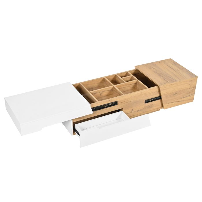 Table basse extensible table de salon avec tiroirs table dappoint aux couleurs contrastées Table basse extensible table de salon avec tiroirs table dappoint aux couleurs contrastées