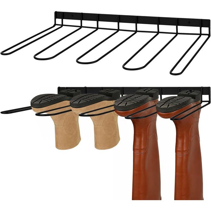 Range Chaussures Mural Porte Chaussures Mural Metal Pour 4 Paires Range Bottes Organiseur De Bottes Hautes Pour Extérieur