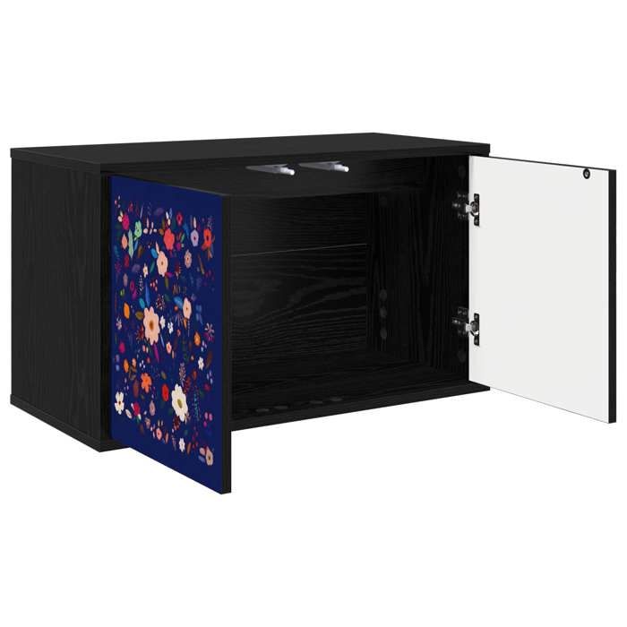 Elégance - Chic Support TV - Meuble HIFI - Meuble TV mural MAINZ - 69x33x40cm - Chêne noir_0381662