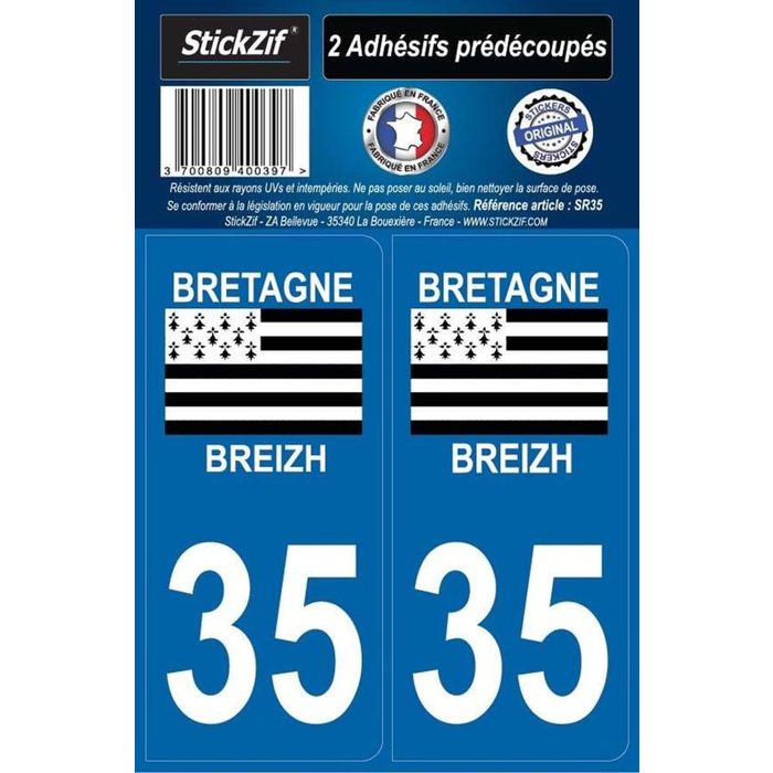2 Autocollants Plaque Immatriculation Département 92 Île-de-France - Vinyle Résistant Aux Intempéries - Décoration Voiture Originale