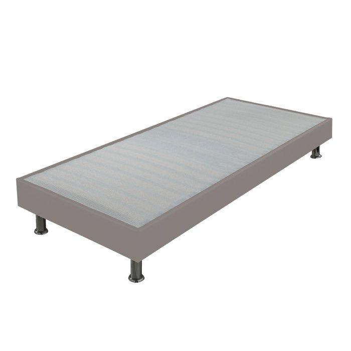 Sommier tapissier + pieds 90x200 Omega simili taupe 18 lattes Sommier tapissier + pieds 90x200 Omega simili taupe 18 lattes