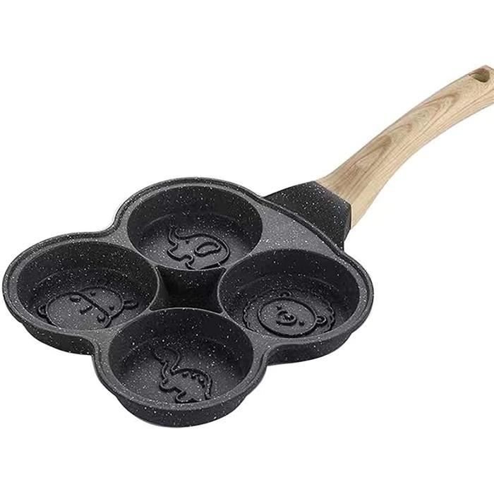 1 Pièce Poêle à Ire à 4 Trous, 7 Pouces, En Fonte, Antiadhésive Pour La Cuisson De Crêpes Et D