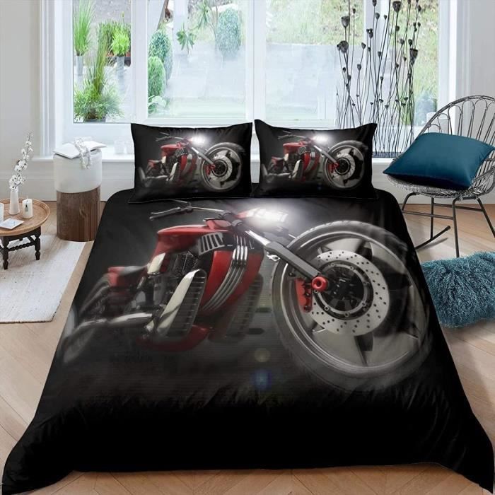 Housse De Couette 220x240 Papillon Gothique Violet Noir - 2 Taies 65x65 - Microfibre Douce, Zippée - Décoration Chambre Tendance