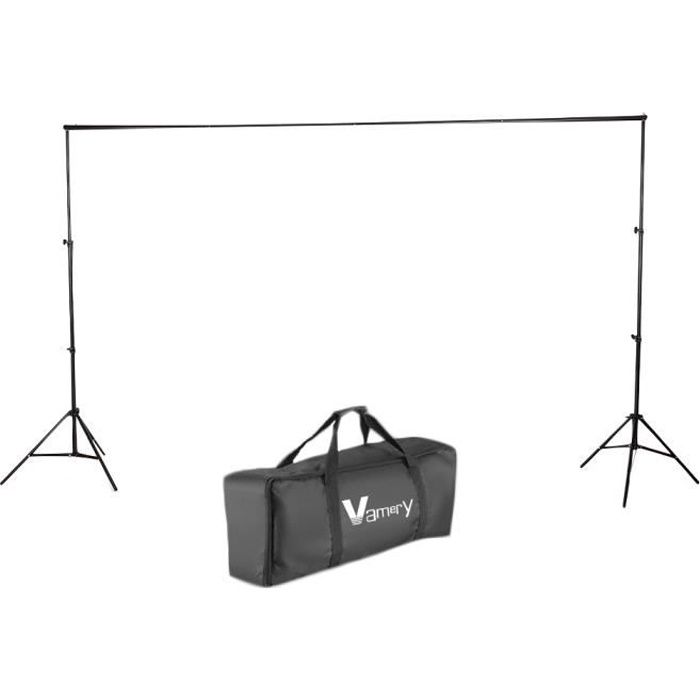 2 x 3m Support de fond avec système pour studio photo télescopique