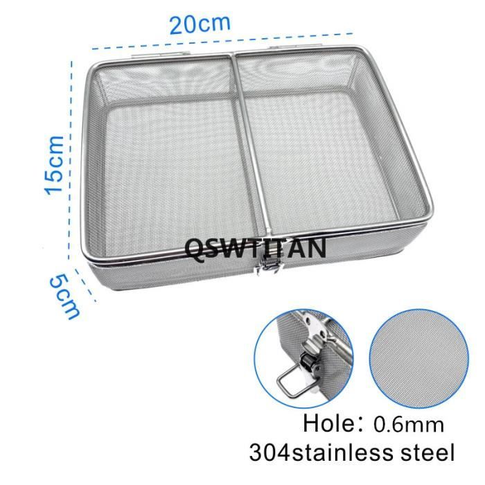 Paniers de stérilisation pour instruments, panier en maille d'acier inoxydable 304 avec couvercle, plateau de stérilisation, étui pour instruments chirurgicaux de nettoyage et de lavage,40*60*30cm Paniers de stérilisation pour instruments, panier en maille d'acier inoxydable 304 avec couvercle, plateau de stérilisation, étui pour instruments chirurgicaux de nettoyage et de lavage,40*60*30cm