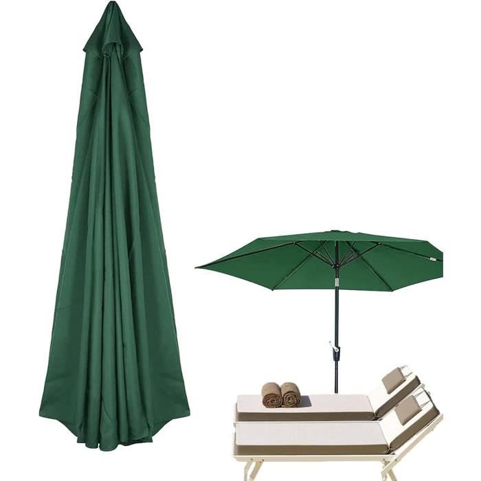 IMUNKT Toile De Rechange De Parasol Jardin Rectangulaire Et Carré, Housse UPF 30 pour Parasol D'extérieur (Green, 250x250cm/8.2x8.2ft