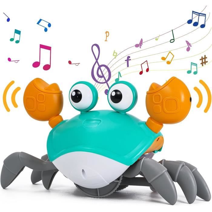 Crabe Qui Marche Bébé - Jouet Bebe 1 2 Ans avec Lumière LED et Musique Jouets  Musicaux Evite Automatiquement Les Obstacles - Cdiscount Jeux - Jouets