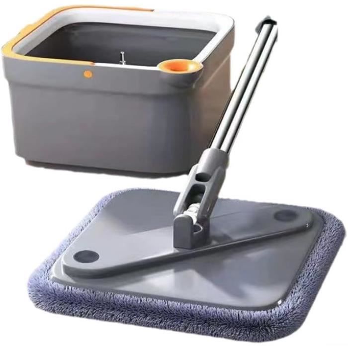 Serpillère Rotative DIVCHI Avec Seau Et Essorage - Nettoyage Sol Facile, Microfibre, 360° - Idéal Pour Carrelage Et Bois