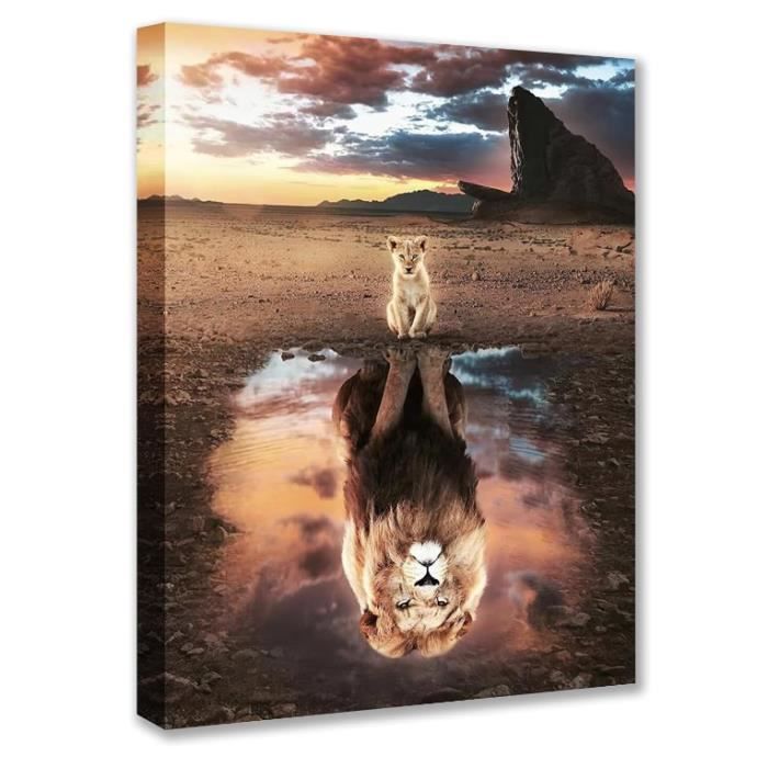 Tableau Motivant Big Little Lions Mindset Is Everything - Art Mural Sur Toile Pour Salon Et Chambre