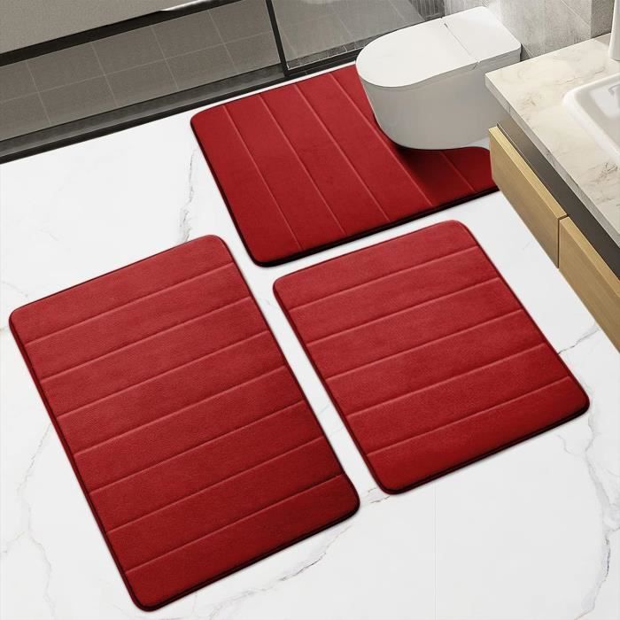 Lot De 4 Tapis Gitane Romains Antidérapants - Design élégant En Gris Anthracite, Lavables