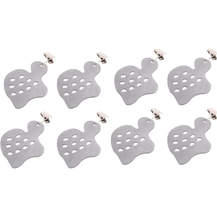 Poids De Nappe En Pierre AMDZGLB – Lot De 8 Pinces Avec Clip Métal, Marbre Blanc, Pour Table Extérieure, Rideaux, Pique-nique