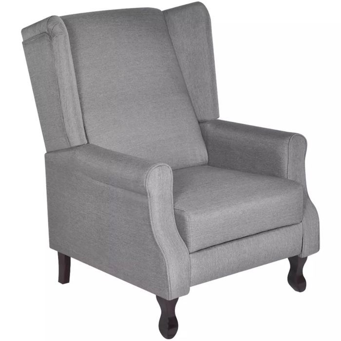 fauteuil chaise siege lounge design club sofa salon reglable tissu gris