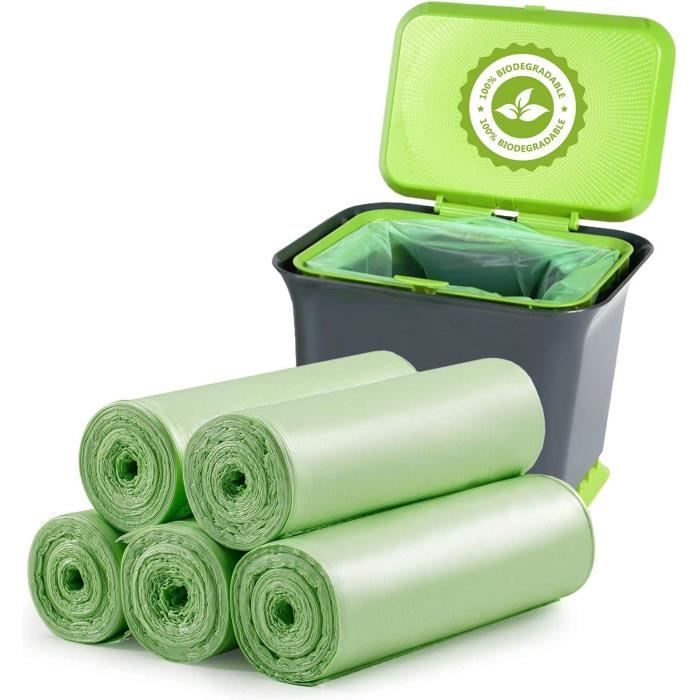 Lot de 100 sacs poubelle biodégradables, 20 L sac poubelle épais biodégradable  compostable pour aliments, ménages, déchets de [43] - Cdiscount Maison