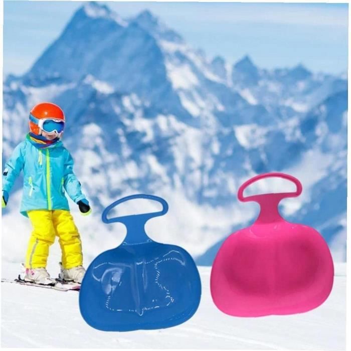 Luge à neige pour enfants adultes, luge d'extérieur avec corde de traction,  planches de ski durables pour luge d'hiver, herbe de sable