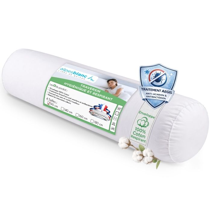 Traversin Anallergique Le Linge De Jules 160 Cm – 500 G/m² – 100% Coton Français Moelleux & Naturel