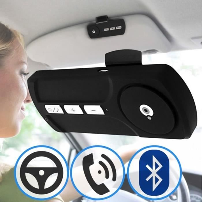 fasient1 Kit Mains Libres Bluetooth pour Téléphone Portable, Pare-Soleil  Bluetooth Kit de Haut-Parleur D'appel Mains Libres pour Voiture sans Fil