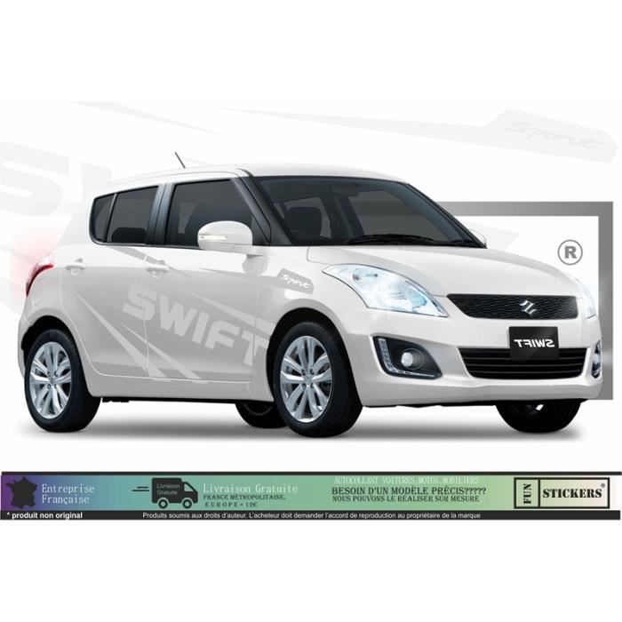 Suzuki Swift Sport rayures - BLANC - Kit Complet - voiture Sticker Autocollant