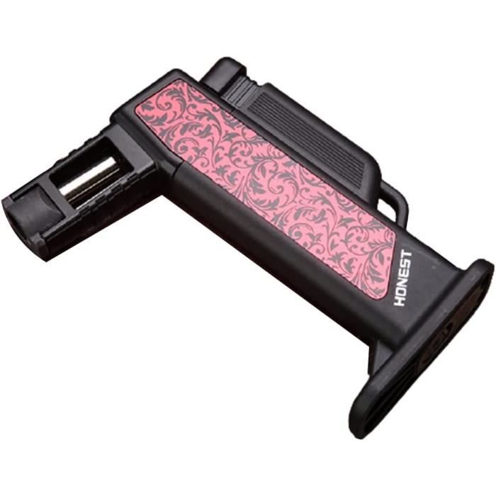 VVAY Briquet Tempête Jet Flamme - Briquet Gaz Butane Rechargeable Long Pour BBQ, Cheminee, Camping (Sans Gaz Inclus) - Noir