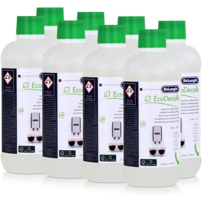 Lot De 8 Détartrants DeLonghi EcoDecalk SER 3018 - 500 Ml Chacun - Anti-calcaire écologique
