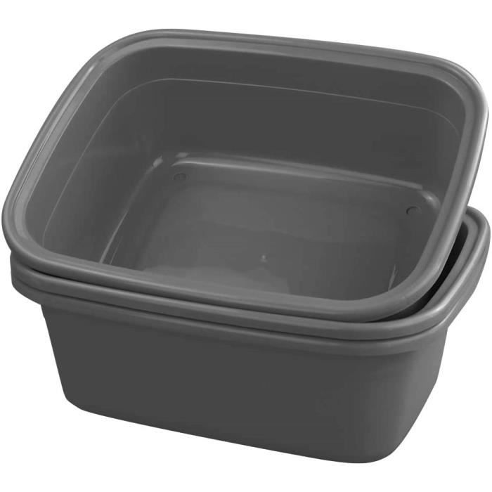 Cuvette Rectangulaire de Lavage, Ensemble de 3 Bassine Plastique Gris [739] Cdiscount Au quotidien