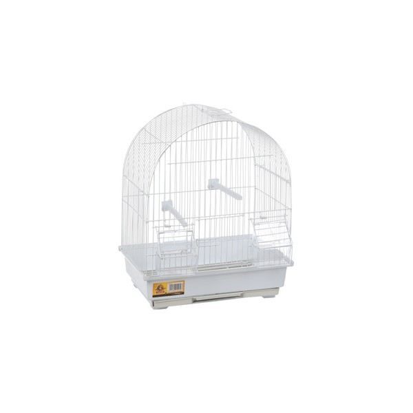Cage pour oiseaux - JAMBI - Cage pliable - Métallique blanche - Pour canaris - Dimensions 30x225x38 cm