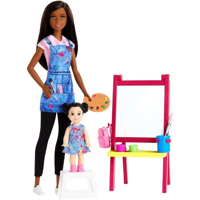 Barbie Salon De Beauté Coiffure – Poupée Brune, Meubles Et Accessoires Inclus !