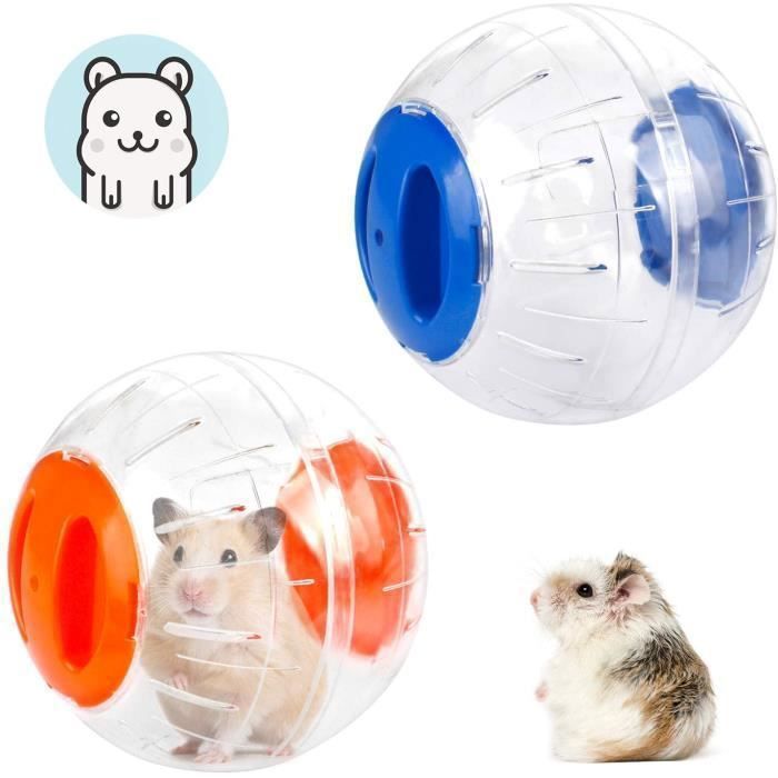 Comparer les prix de 2 Pcs Boule dExercice de Hamster Balle de Hamster 2 Couleur Ballon de Jouet de Gerbille Plastique Petit Balle Portatif pour Courir