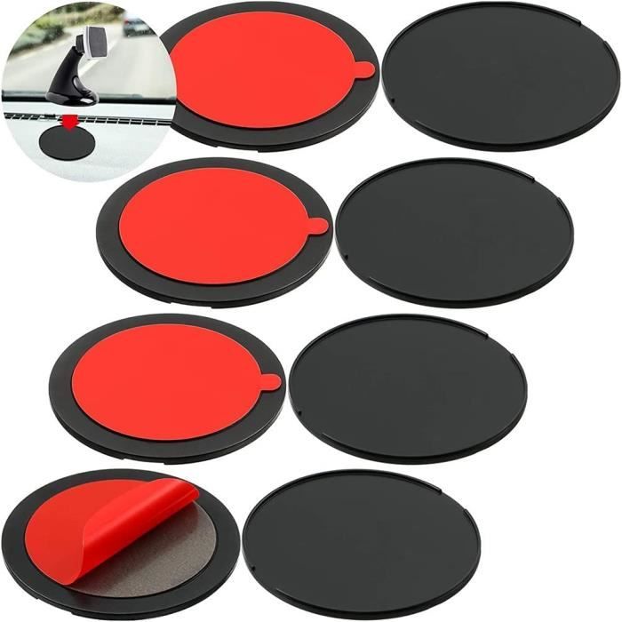 HYSHIKRA Lot De 5 Disques Adhésifs 78 Mm 3M Pour Tableau De Bord – Fixation Ventouse Téléphone, GPS, Support Voiture, Pare-Brise