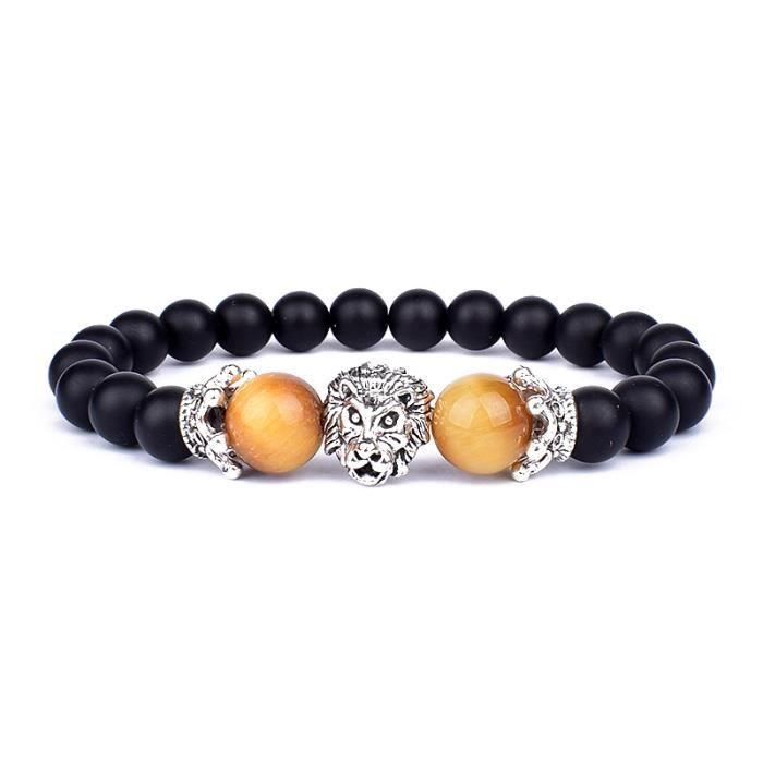 Bracelet Perles Œil De Tigre Violet - Fait Main, Sur Mesure - Pour Homme Et Femme - Sans Fermoir