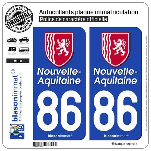 HADEXIA Autocollant Stickers Plaque immatriculation Voiture Auto département 24 Dordogne Logo Région Nouvelle-Aquitaine