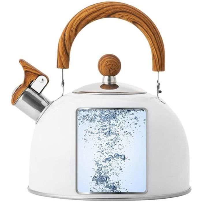 Bouilloire Sifflante INOX 2.5L Baoblaze - Pour Gaz Et Induction, Manche En Bois