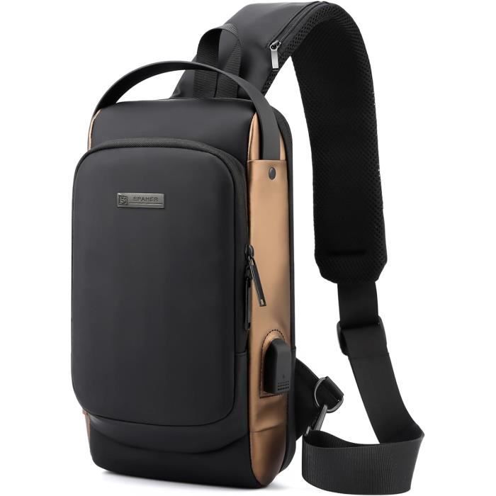 Sac à Bandoulière En Cuir De Vache Véritable Pour Homme – Blanc, étanche, Fait Main