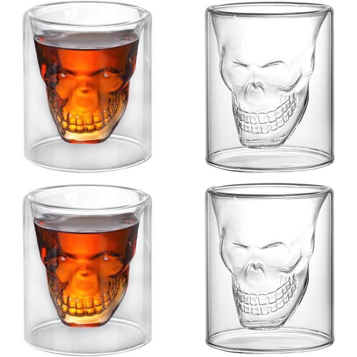 Verre à Cocktail 320 Ml Avec Tête De Mort Mexicaine - Style Graffiti Orange