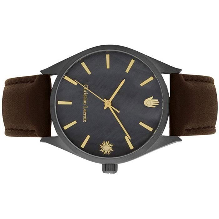 Christian Lacroix - Montre Homme a Quartz, Mouvement Miyota 2035, Cadran 38mm Et Bracelet en Cuir, 3ATM 7545