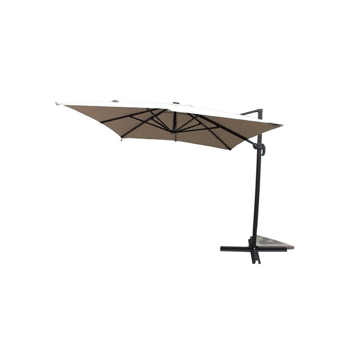 CALVIA - Parasol rectangulaire avec LED écru