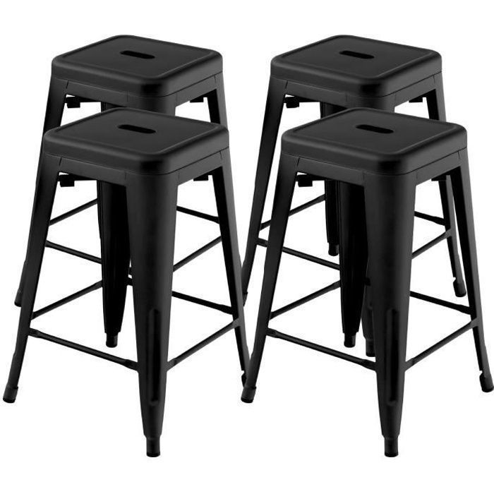 4 tabourets empilables style industriel : Mon tabouret de bar