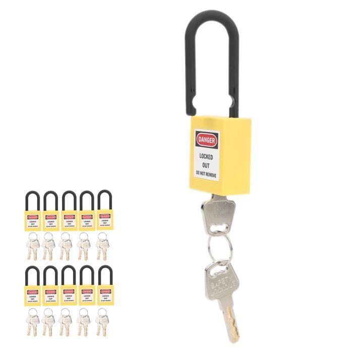 Lot De 2 Cadenas De Sécurité POFET Rouges Isolés - Plastique Ingénierie Pour Énergie, Chimie, Industrie