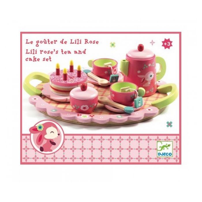 Jeu de dinette en bois - DJECO - Le Goûter de Lili Rose - Accessoires complets - Pour enfants à partir de 4 ans Jeu de dinette en bois - DJECO - Le Goûter de Lili Rose - Accessoires complets - Pour enfants à partir de 4 ans