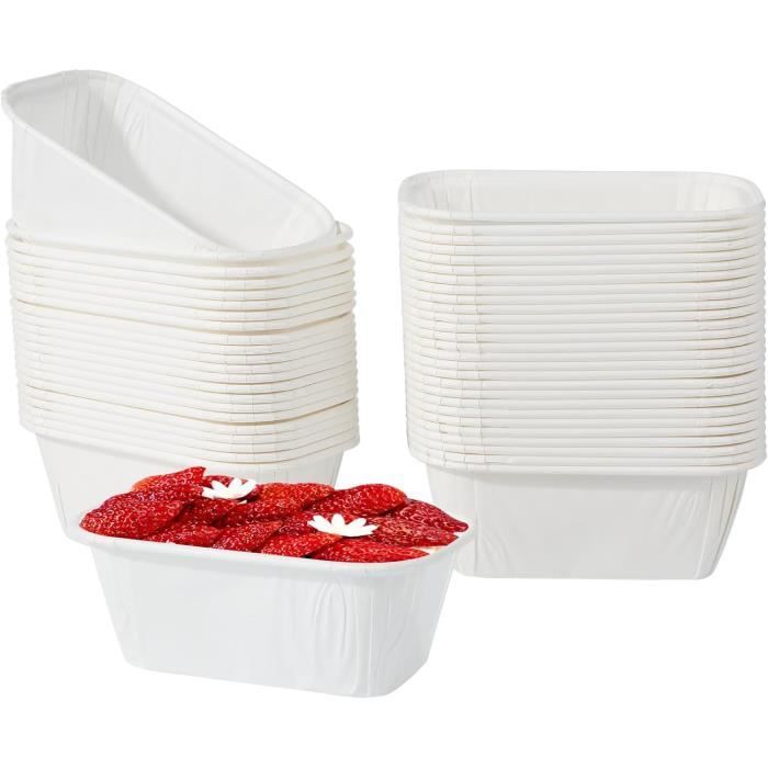 Lot De 1000 Moules De Cuisson Jetables Rectangulaires En Papier Résistant À L'Huile Pour Gâteaux