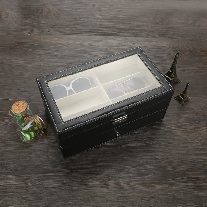 Fitwish Ototon Étui à Lunettes Lunettes Boîte Motif Fleurs Lunettes Organisateur Pour Lunettes De Soleil Sport Cadeau (Blanc